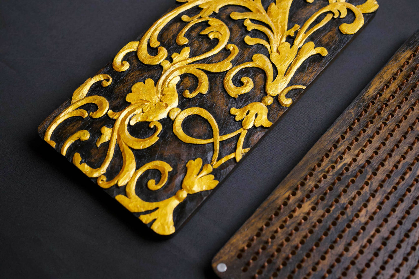 Sadhu board with hand carved openwork pattern, premium quality.