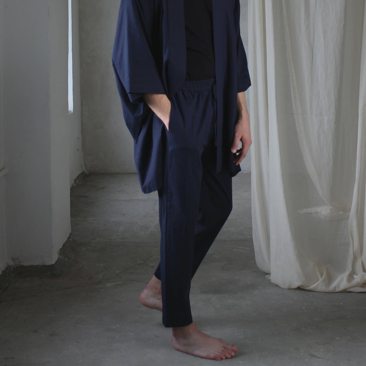 Men's linen pants with soft elastic waist