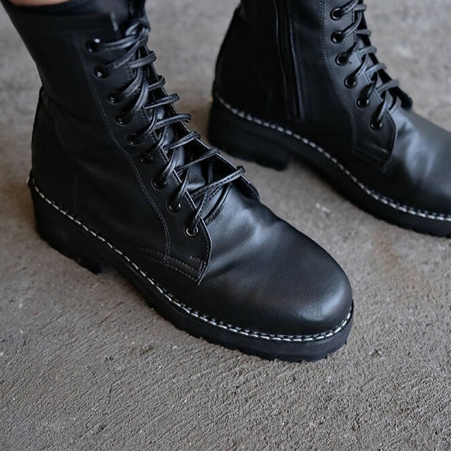 Combat boots with standard platform