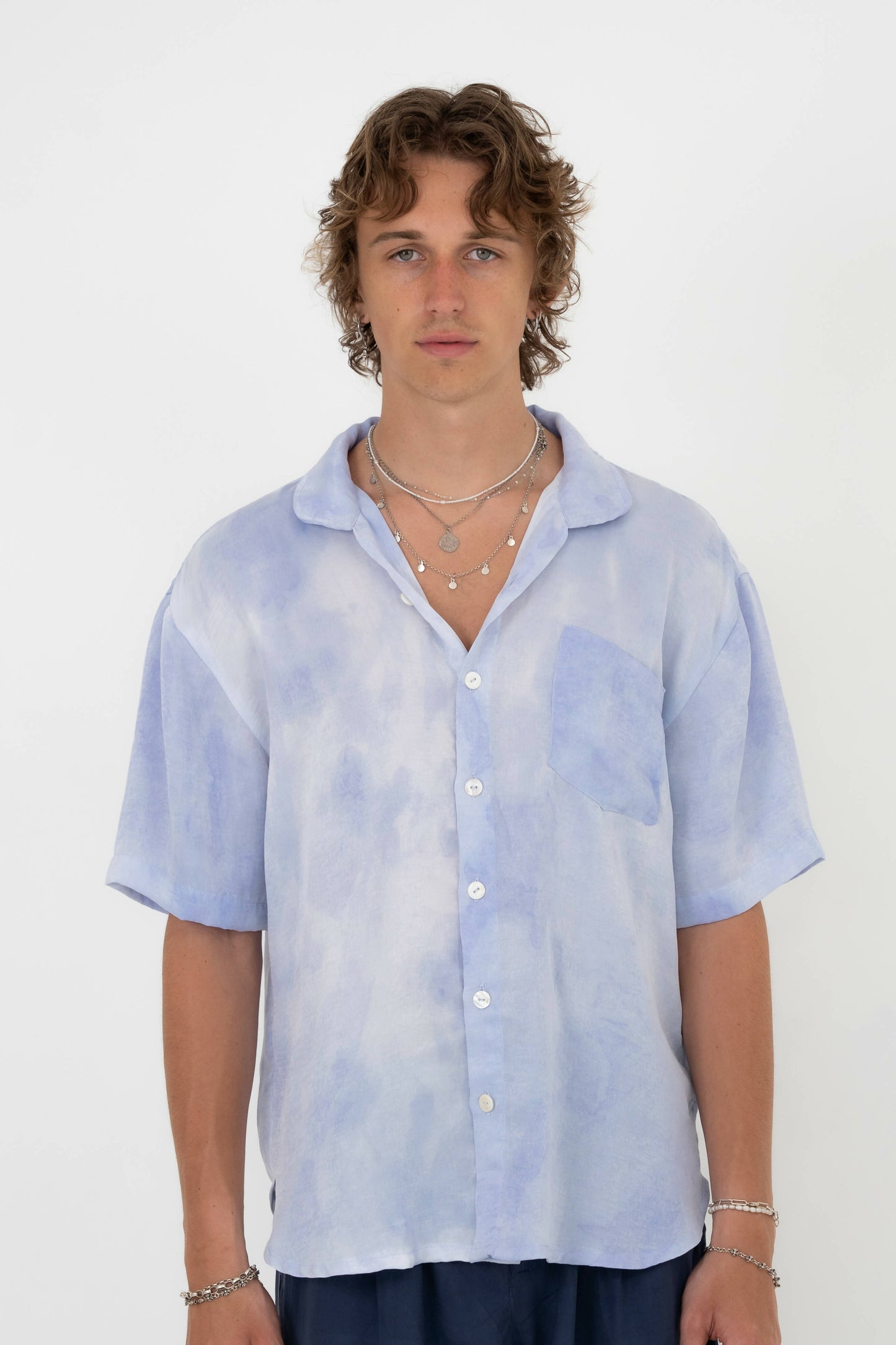 Cerulean tie-dye shirt