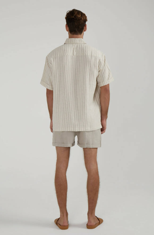 Date night short sleeve linen shirt