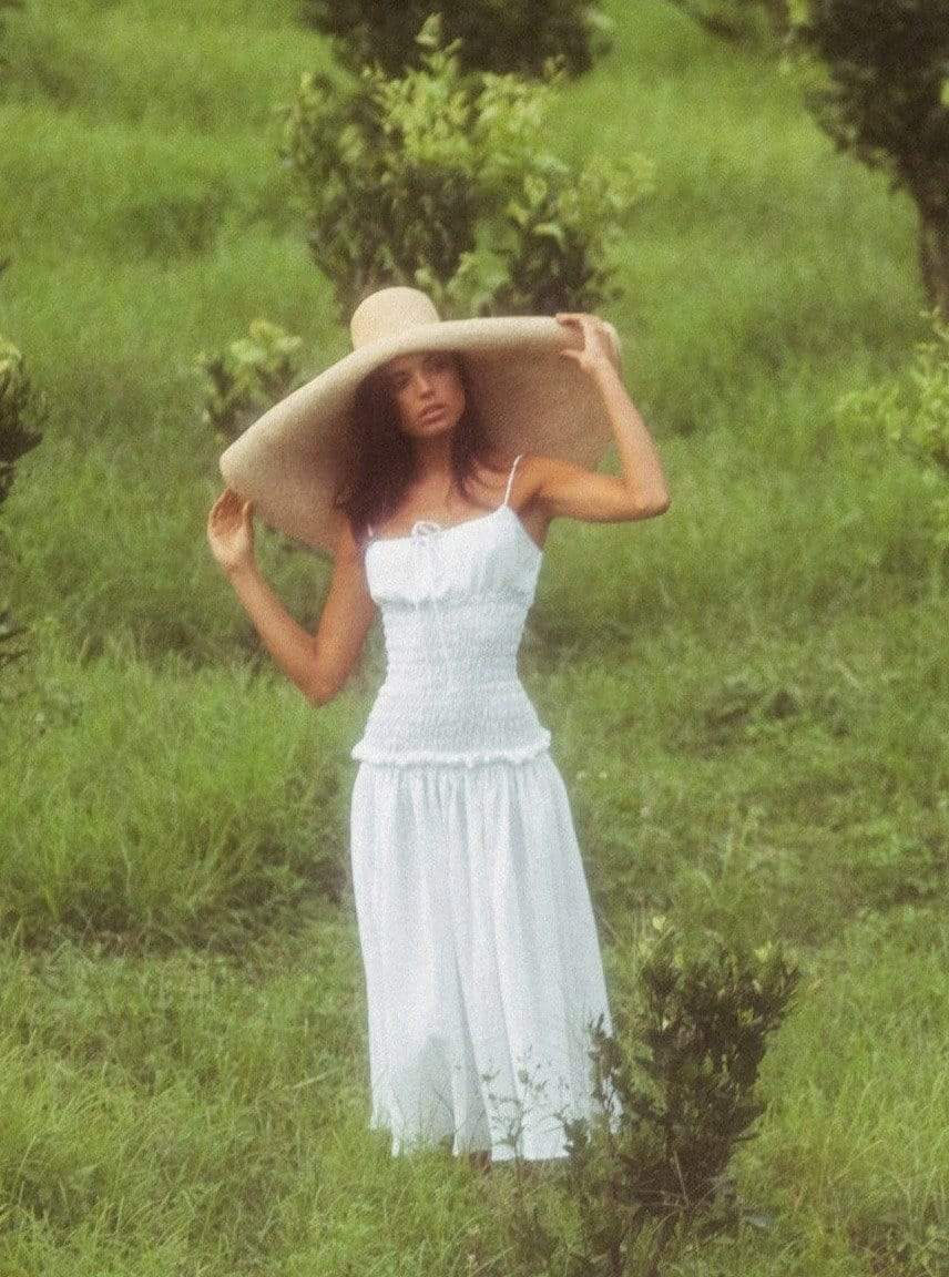 Art of Simplicity Dresses KATE Boho Midi Dress in White