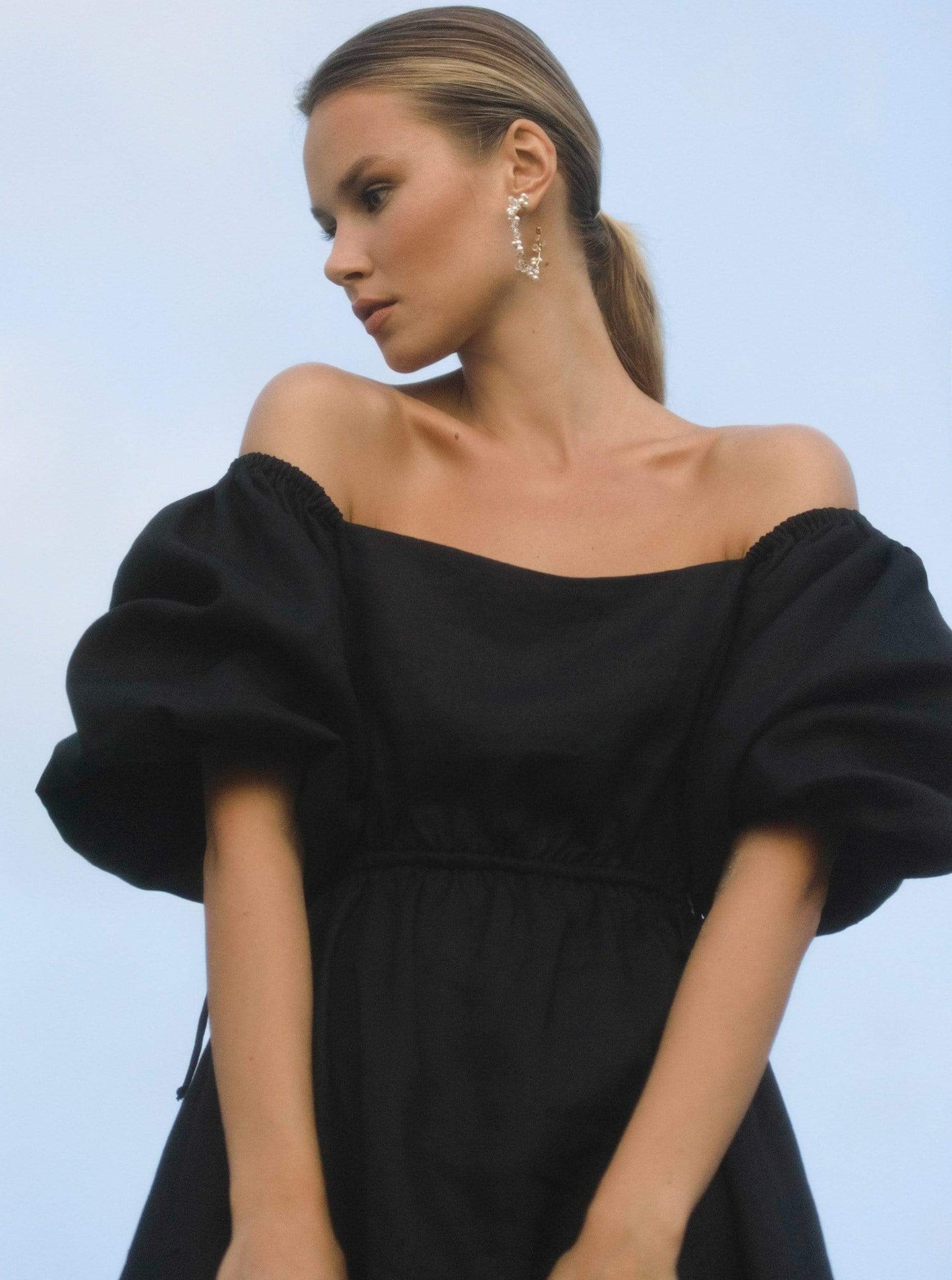 Art of Simplicity Dresses LAUREN Linen Dress With Puff Sleeves