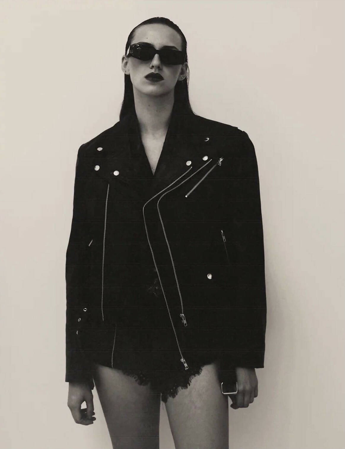 Leather oversized jacket