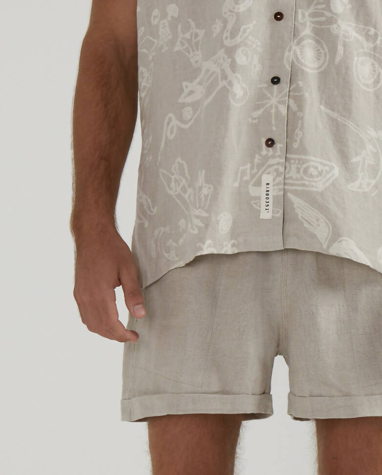 Dimana disco short sleeve linen shirt