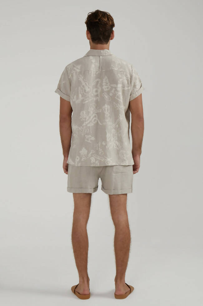 Dimana disco short sleeve linen shirt