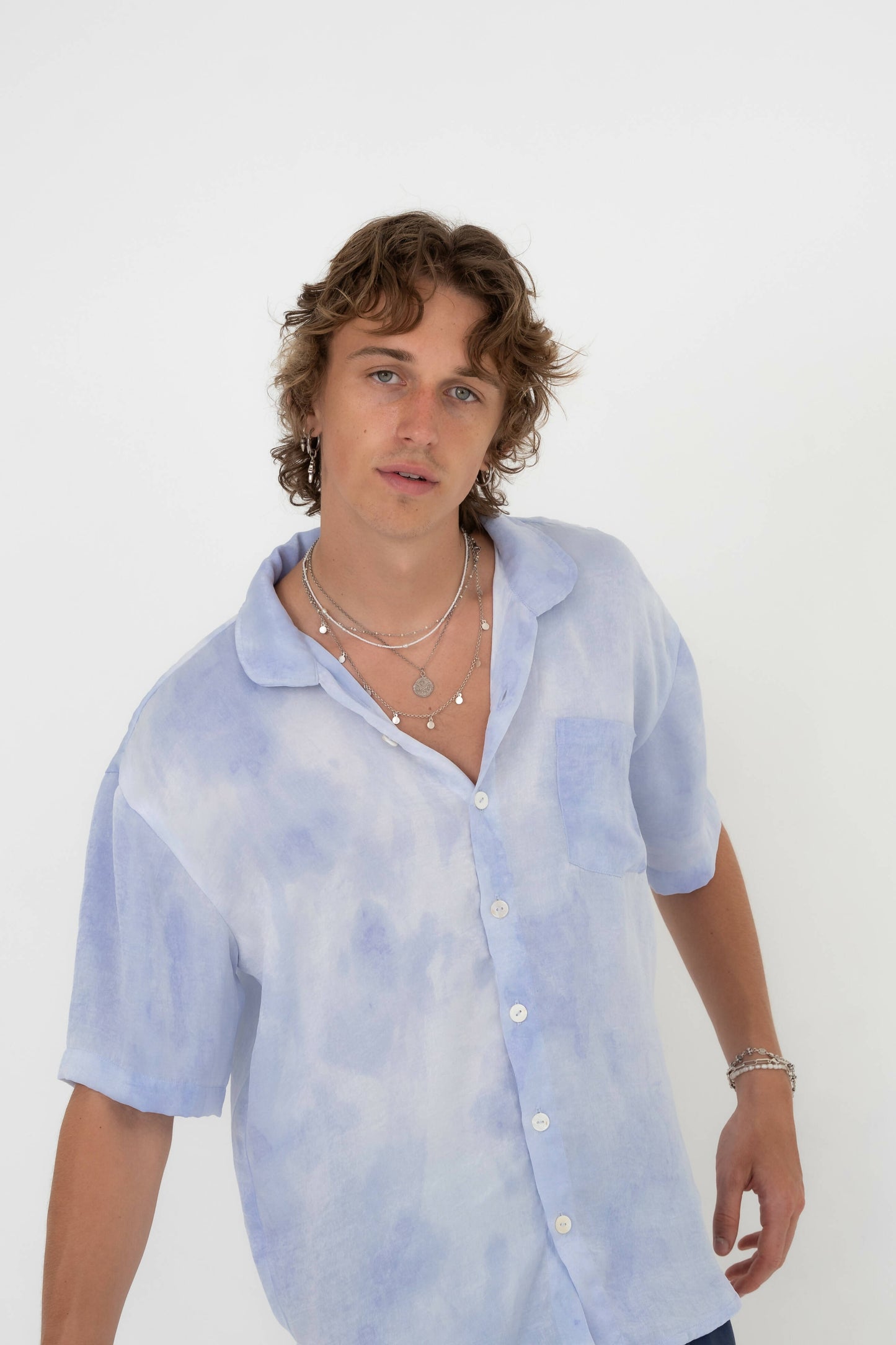 Cerulean tie-dye shirt