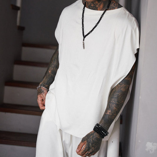 WHITE SLEEVELESS T-SHIRTS | OVERZ