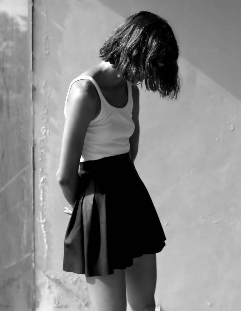 Pleated mini skirt