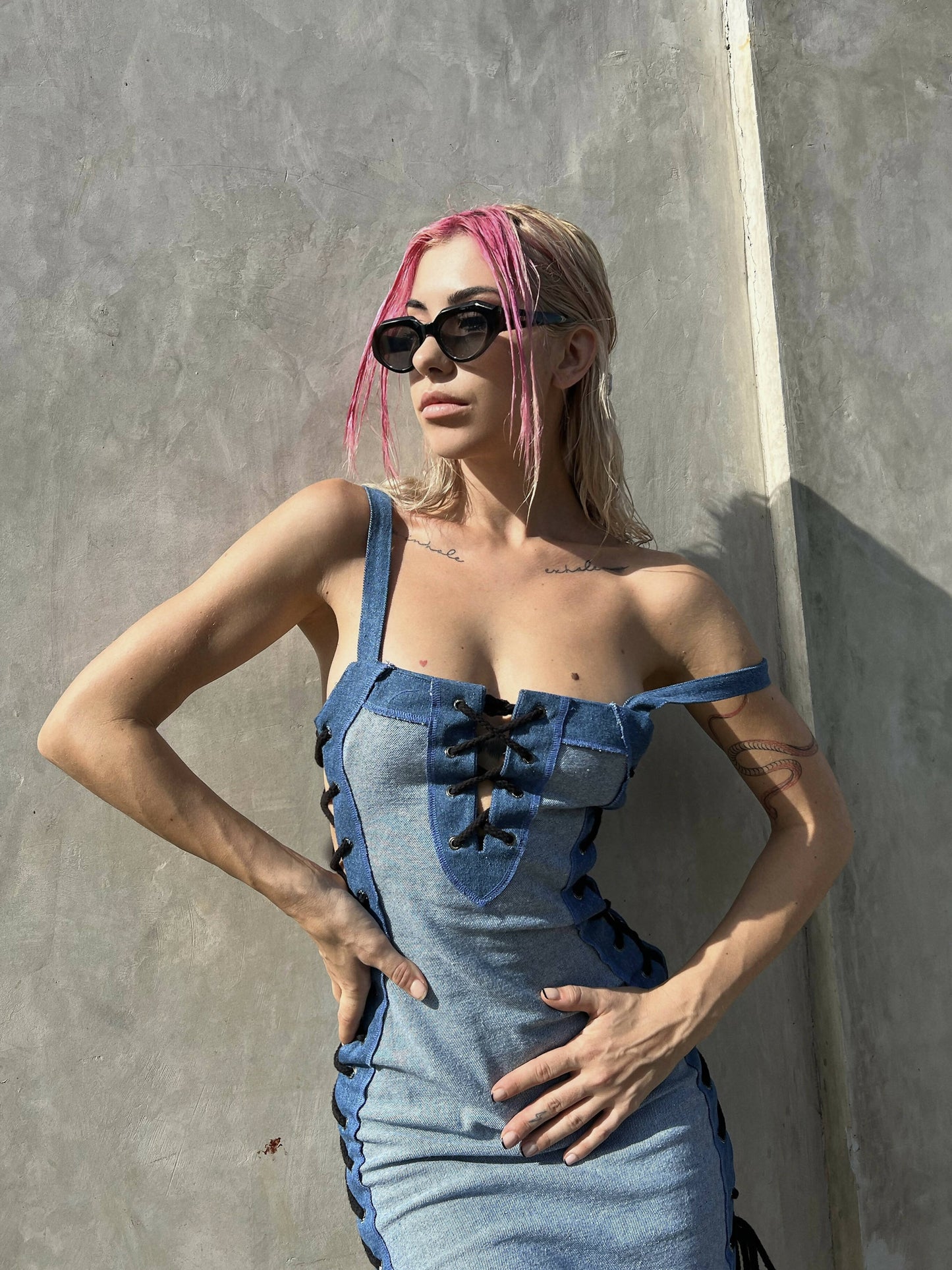 Denim dress blue