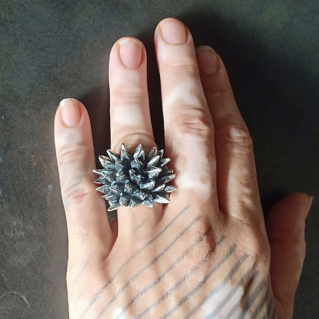 Spike ring sterling silver