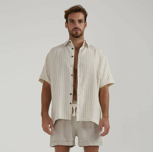Date night short sleeve linen shirt - hedonist.bali