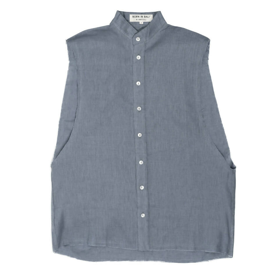 Guns sleeveless linen shirt - hedonist.bali