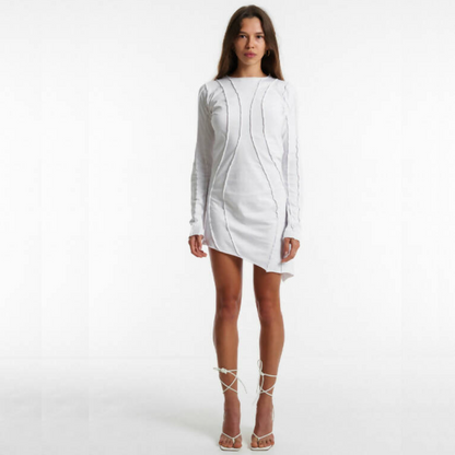Asymmetric Dress / White organic cotton