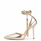 Gold Lace-Up Heels