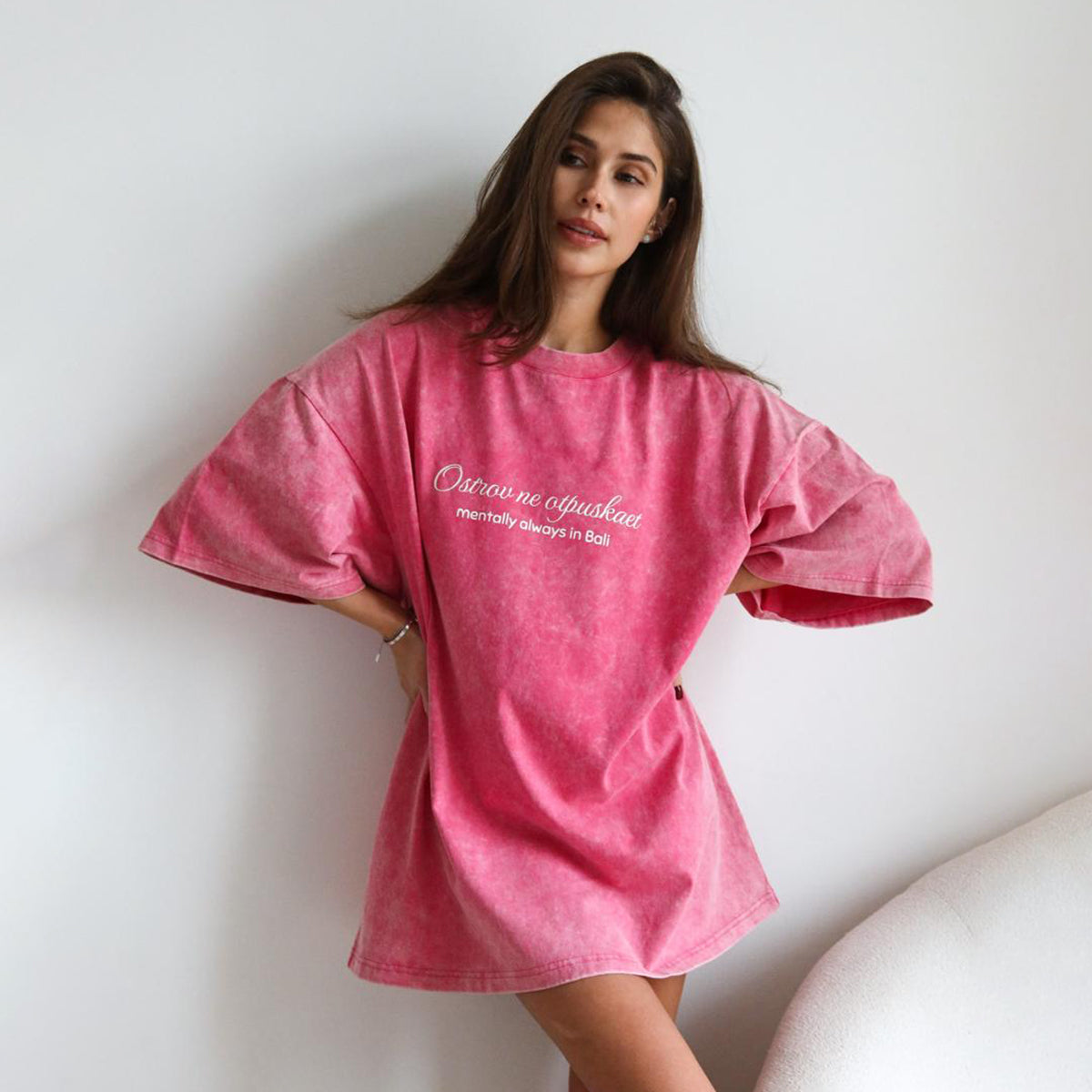 WASHED T-SHIRT "OSTROV" IN PINK