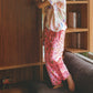 LINEN PANTS BBH SIGNATURE PRINT PINK
