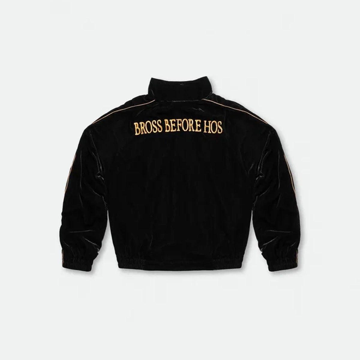 SILK VELVET TRACK JACKET BLACK