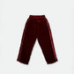 SILK VELVET TRACK PANTS RED