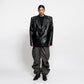 SLAB STRUCTURED BLAZER FAUX LEATHER