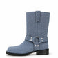 Denim Moto Boots