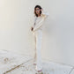 Cotton top with long sleeves Cream