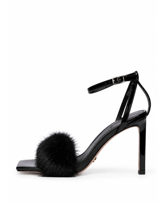 Night-Out Black Fur Heels