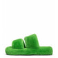 Green Fur Slippers