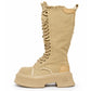 Beige Knee-High Boots