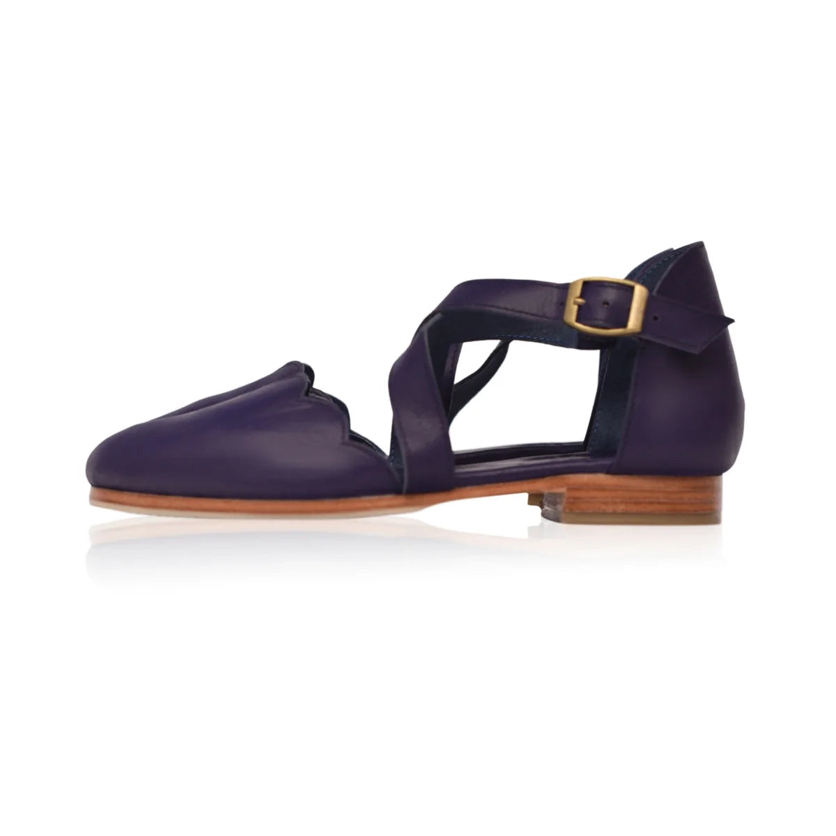 Mangrove Leather Flats In Purple
