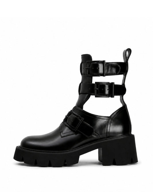 Black Buckle Boots
