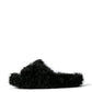 Black Curly Slippers