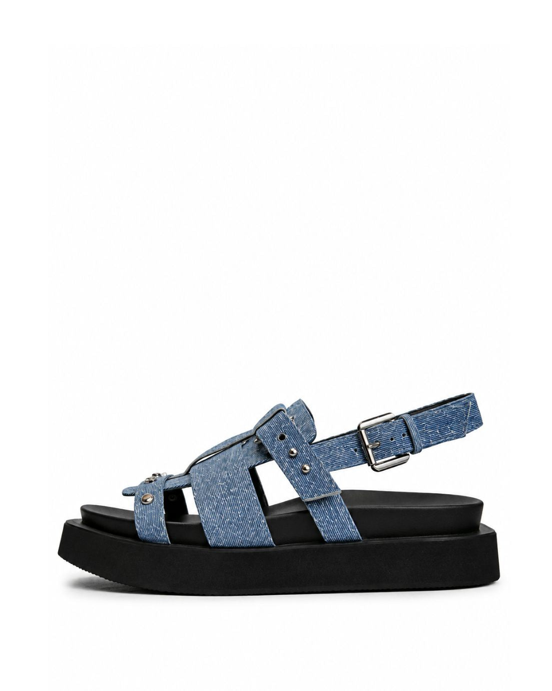 Blue Textured Sandals