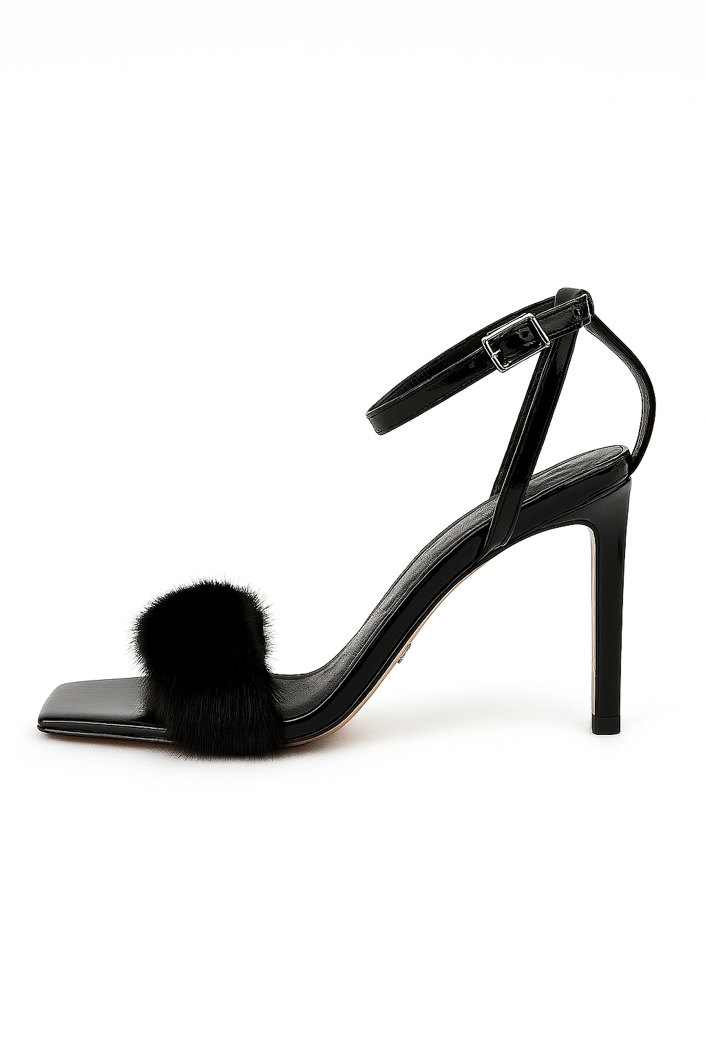 Night-Out Black Heels with Fur