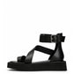 Black Cross Sandals
