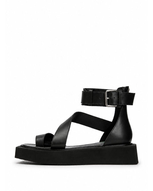 Black Cross Sandals