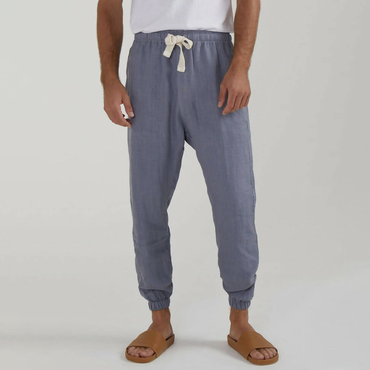 Society lounge linen long pants in slate - hedonist.bali