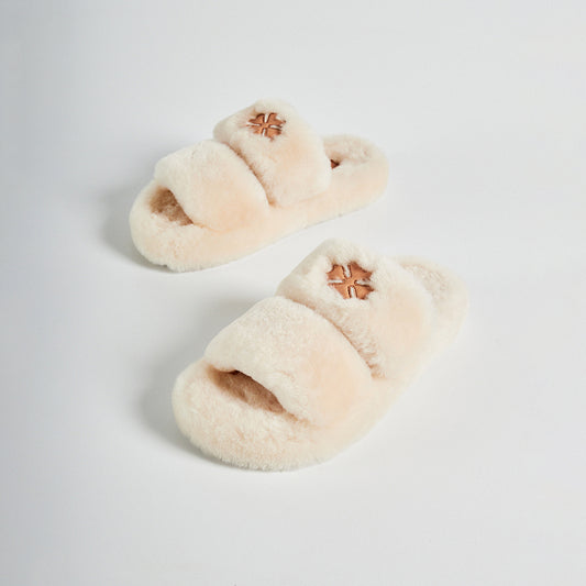 Fur Milk Sandals