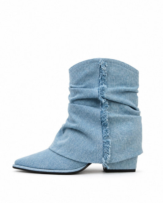 Denim Slouch Boots