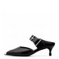 Black Buckle Heels