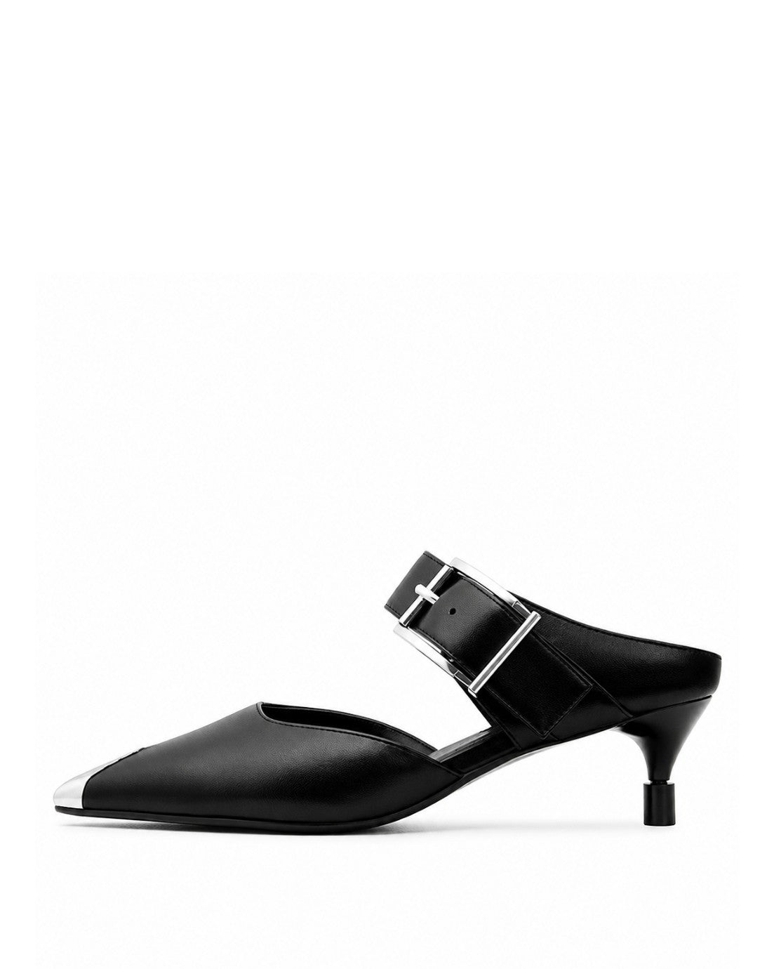 Black Buckle Heels