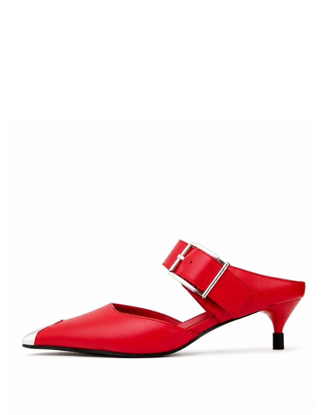 Red Buckle Mules