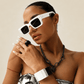 White Retro Sunglasses