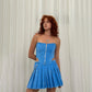 Long U Corset Blue