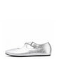 Silver Mary Jane Flats