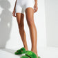 Green Fur Slippers