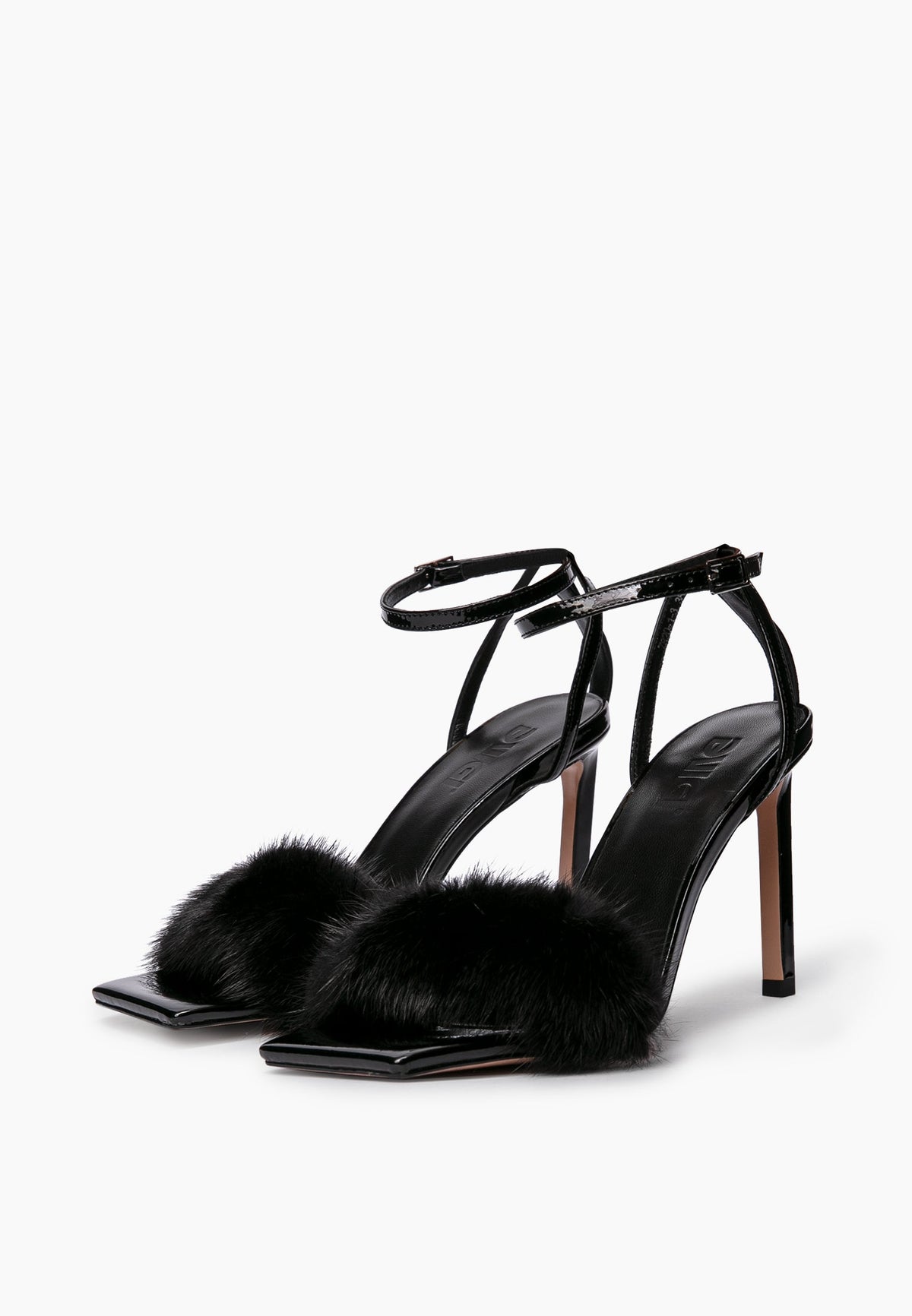 Night-Out Black Fur Heels