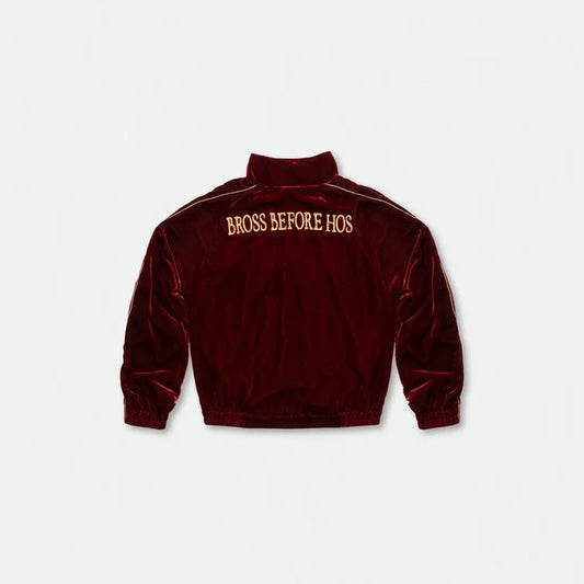 SILK VELVET TRACK JACKET RED