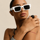 White Retro Sunglasses