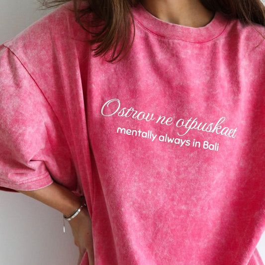 WASHED T-SHIRT "OSTROV" IN PINK